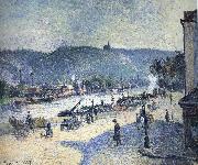 Camille Pissarro Rouen A Bend in the River oil on canvas